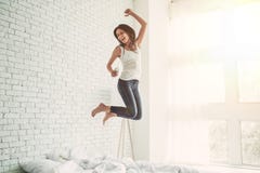 Charming young woman at home stock image Charming young woman at home stock image