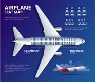 Chart airplane seat, plan, of aircraft passenger. Aircraft seats plan top view. Business and economy classes airplane vector illustration Chart airplane seat, plan, of aircraft passenger. Aircraft seats plan top view. Business and economy classes airplane vector illustration