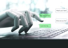 Chat bot concept hands robot talk live chat royalty free stock photo Chat bot concept hands robot talk live chat royalty free stock photo