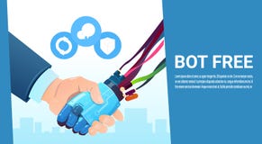 Chat Bot Hand Shaking With People Robot Virtual Assistance Of Website Or Mobile Applications, Artificial Intelligence stock illustration Chat Bot Hand Shaking With People Robot Virtual Assistance Of Website Or Mobile Applications, Artificial Intelligence stock illustration