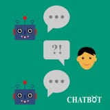 Chatbot and human conversation vector illustration Chatbot and human conversation vector illustration
