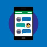 Chatbot i ludzka rozmowa na smartphone ilustracja wektor Chatbot i ludzka rozmowa na smartphone ilustracja wektor