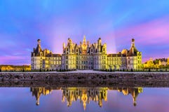 Chateau DE Chambord, het grootste kasteel in de de Loire-Vallei - Frankrijk stock foto's Chateau DE Chambord, het grootste kasteel in de de Loire-Vallei - Frankrijk stock foto's