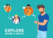 Chatting with friends via messenger app Royalty Free Stock Photo Chatting with friends via messenger app Royalty Free Stock Photo