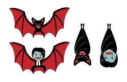 Chauve-souris de vampire et Dracula sur le blanc, bande dessinée de vecteur illustration libre de droits Chauve-souris de vampire et Dracula sur le blanc, bande dessinée de vecteur illustration libre de droits