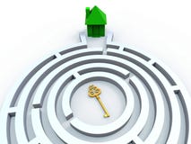 Chave a abrigar em Maze Shows Property Search ilustração do vetor Chave a abrigar em Maze Shows Property Search ilustração do vetor