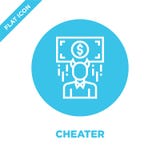 cheater icon vector from corruption elements collection. Thin line cheater outline icon vector illustration. Linear symbol for royalty free illustration cheater icon vector from corruption elements collection. Thin line cheater outline icon vector illustration. Linear symbol for royalty free illustration