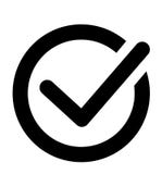 Check black icon vector mark icon in a circle stock illustration Check black icon vector mark icon in a circle stock illustration