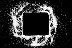 Checking box symbol drawing by finger on white salt powder on black background royalty free stock image Checking box symbol drawing by finger on white salt powder on black background royalty free stock image