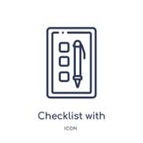 checklist with a pencil icon from political outline collection. Thin line checklist with a pencil icon isolated on white stock illustration checklist with a pencil icon from political outline collection. Thin line checklist with a pencil icon isolated on white stock illustration