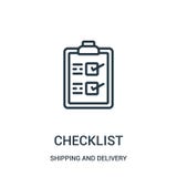 Checklistenikonenvektor von der Verschiffen- und Lieferungssammlung Dünne Linie Checklistenentwurfsikonen-Vektorillustration Line lizenzfreie abbildung Checklistenikonenvektor von der Verschiffen- und Lieferungssammlung Dünne Linie Checklistenentwurfsikonen-Vektorillustration Line lizenzfreie abbildung