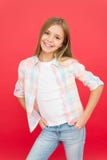 Cheerful smile. Happy childhood. Girl cute child smiling face expression red background. Positive emotions concept royalty free stock images Cheerful smile. Happy childhood. Girl cute child smiling face expression red background. Positive emotions concept royalty free stock images
