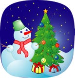 Cheerful Snowball On A Christmas Background Royalty Free Stock Photography