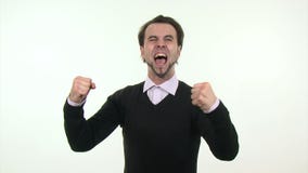 Cheerful young businessman stock footage Cheerful young businessman stock footage