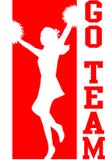 Cheerleader gaat Team Red/EPS royalty-vrije illustratie Cheerleader gaat Team Red/EPS royalty-vrije illustratie