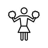cheerleader pictogram op witte achtergrond wordt geïsoleerd die vector illustratie cheerleader pictogram op witte achtergrond wordt geïsoleerd die vector illustratie