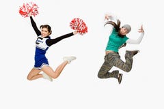 Cheerleader and skater royalty free stock photos Cheerleader and skater royalty free stock photos