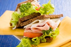 Cheese And Ham Sandwich Stock Image