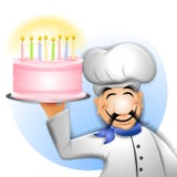 Chef Holding Birthday Cake
