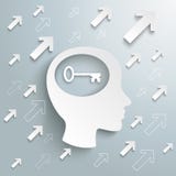 Chef humain Brain Arrows Key Success illustration de vecteur Chef humain Brain Arrows Key Success illustration de vecteur
