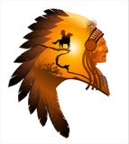 Chefe de Apache ilustração stock