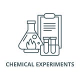 Chemical experiments vector line icon, linear concept, outline sign, symbol royalty free illustration Chemical experiments vector line icon, linear concept, outline sign, symbol royalty free illustration