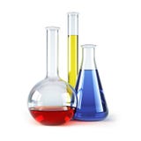 Chemical flasks with reagents stock illustration Chemical flasks with reagents stock illustration