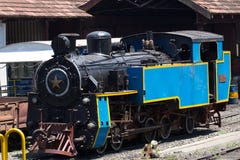 Chemin de fer de montagne de Nilgiri Train bleu Héritage de l'UNESCO À voie étroite Locomotive à vapeur dans le dépôt photographie stock libre de droits Chemin de fer de montagne de Nilgiri Train bleu Héritage de l'UNESCO À voie étroite Locomotive à vapeur dans le dépôt photographie stock libre de droits