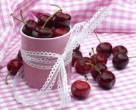 Cherries And Pink Stock Photography