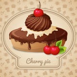 Cherry pie emblem stock illustration Cherry pie emblem stock illustration