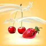 Cherry Red, vecteur, gouttes de l'eau, fraises, 3d réaliste Illustration Stock Cherry Red, vecteur, gouttes de l'eau, fraises, 3d réaliste Illustration Stock