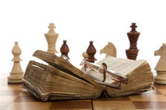 Chess Composition With Book Royalty Free Stock Image