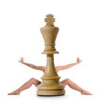 Chess Composition With Girl Stock Image