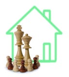 Chess Composition With Real Estate Royalty Free Stock Photography