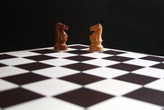 Chess Knights On Board Stock Images