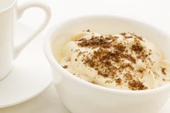 Chia seeds on Greek yogurt royalty free stock photography Chia seeds on Greek yogurt royalty free stock photography