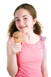 Chica joven con el cono de helado foto de archivo Chica joven con el cono de helado foto de archivo