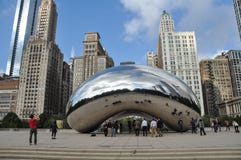 Cloud Gate is a public sculpture at Millennium Park in Chicago stock photography Cloud Gate is a public sculpture at Millennium Park in Chicago stock photography