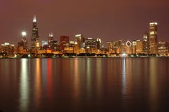 Chicago skyline at dusk