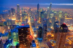 Chicago Skyline at Night.