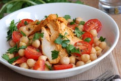 Chicken And Chickpea Salad Stock Photos