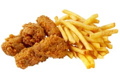 Chicken And French Fries Royalty Free Stock Images