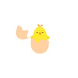 Chicken in the broken egg vector illustration Chicken in the broken egg vector illustration