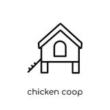 chicken coop icon. Trendy modern flat linear vector chicken coop stock illustration chicken coop icon. Trendy modern flat linear vector chicken coop stock illustration