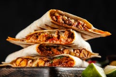 Chicken Quesadillas With Paprika And Cheese Royalty Free Stock Photography