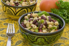 Chickpeas And Bean Salad Stock Photography Chickpeas And Bean Salad Stock Photography