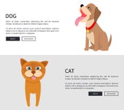 Chien et Cat Conceptual Banner Vector Illustration illustration libre de droits Chien et Cat Conceptual Banner Vector Illustration illustration libre de droits