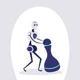 Chiffre mobile technologie futuriste d'échecs de robot moderne de mécanisme d'intelligence artificielle de concept de la tactique illustration libre de droits Chiffre mobile technologie futuriste d'échecs de robot moderne de mécanisme d'intelligence artificielle de concept de la tactique illustration libre de droits