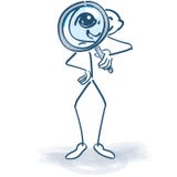 Chiffre regard de bâton avec la loupe illustration stock Chiffre regard de bâton avec la loupe illustration stock
