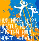 Chiffres abstraits avec des mots d'action, série de motivation d'affiche Image stock Chiffres abstraits avec des mots d'action, série de motivation d'affiche Image stock
